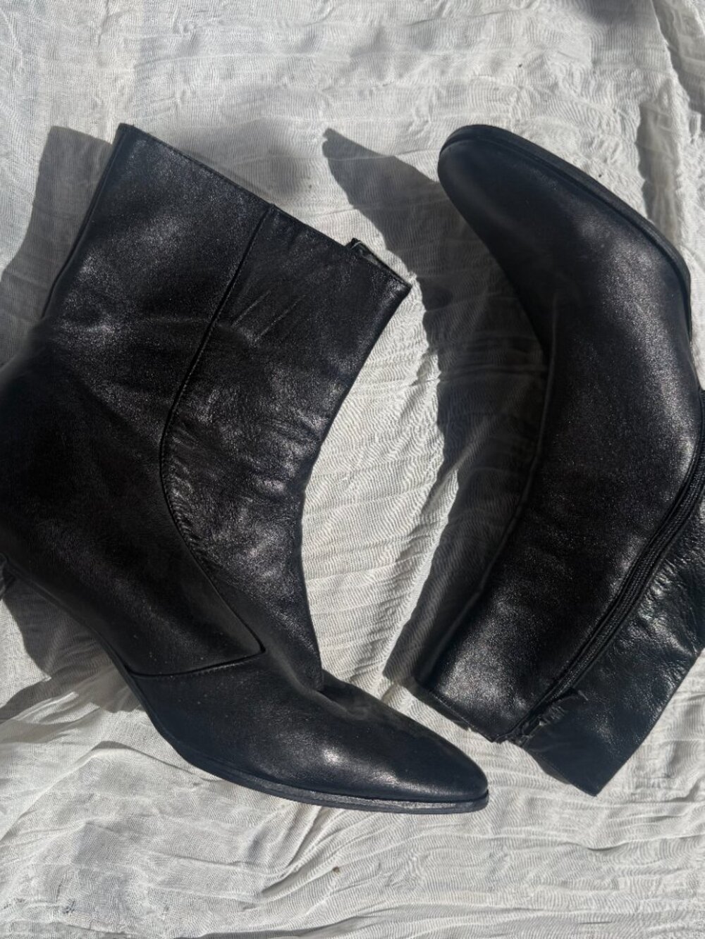Ralph Lauren Black Leather Ankle Boots